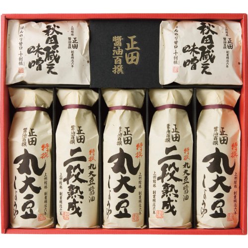 正田　醤油百撰　丸大豆醤油・二段熟成醤油・秋田蔵元味噌詰合せ（調味料・しょう油・みそ）