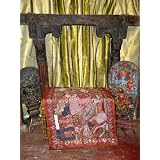 WallTapestry-sariMotiIndianRedGoldTapestryThrowWallHanging60X40InchesFreeShipping