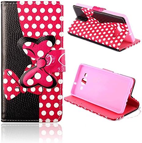 Galaxy A5 Case Samsung Galaxy A5 Kickstand Case,Tribe-Tiger Minnie Mickey Series Premium Leather[Card Slot][Flip][Stand][Wallet]Cover Case for Samsung Galaxy A5(Black/Pink)