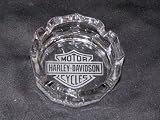 Harley Davidson Etched Glass 3 Ashtray Deep, High Quality