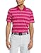 adidas Golf Men's Puremotion Textured Stripe Polo, Bahia Magenta/White, Medium