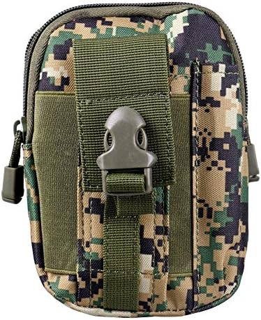 EzDeal Multi-Purpose Poly Tool Holder EDC Pouch Camo Bag Military Nylon Utility Tactical Waist Pack Camping Hiking Pouch Army green