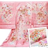 正絹 お宮参り 着物 女の子 初着 産着 ピンク 友禅 刺繍 毬に花柄【風呂敷プレゼント包装付き / 熨斗対応】