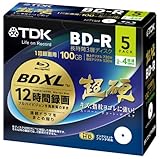 TDK 録画用ブルーレイディスク 超硬シリーズ BD-R XL 長時間録画 3層ディスク 100GB 2-4倍速 5枚 BRV100HCPWB5BA