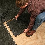 4 Piece Interlocking Mat Black Grey Speck