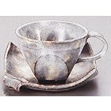 コーヒーカップソーサー　土物　御本手鼠　和陶器　美濃焼