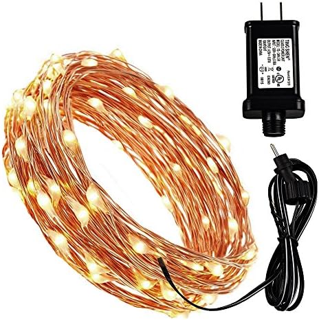 WishWorld LED String Lights Copper Wire Lights, Waterproof Starry String Lights, 33ft 100 Leds Fairy Rope Lights for Indoor/Outdoor Decor, Home, Garden, Party and Holiday Decorations(Warm White)