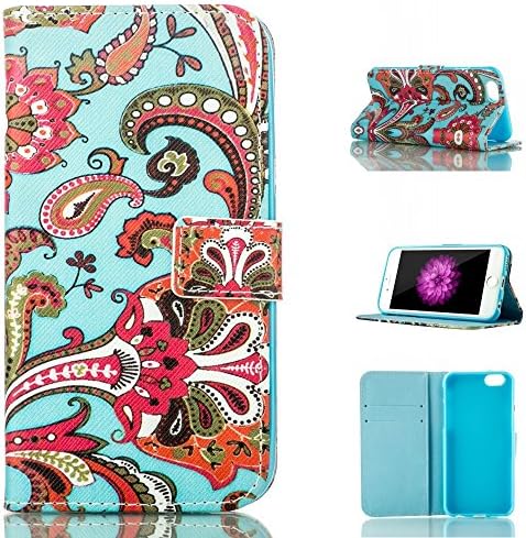 iPhone 6 Case, iPhone 6S Wallet Case,New Luxury Fashion Premium PU Leather Slim Fit Folio Magnet Wallet Case with Card Holders and Kickstand ,Compatible with Apple iPhone 6/6S(4.7inch) (Seaweed D)