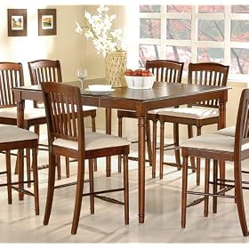 Click here to buy Set of 2 Mahogany Finish Counter Height Dining Barstools by AtHomeMart.