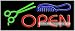 Open (scissor, comb) Neon Sign