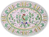 Heavy Duty Melamine Ceramic Inspired Design 16 Oval Platter ~ Green Rooster