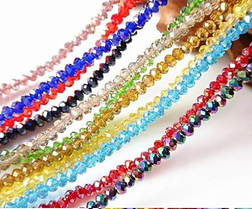 MYBEADS 100Pcs 5040 Austria 6X8MM Crystal Rondelle Beads facetd Mixed AB Multicolor color For Jewelry Making Faceted Glass Crystal Beads
