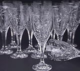 12 PALM DESIGN GOBLET - SET OF 12 PALM DESIGN CRYSTAL GOBLETS