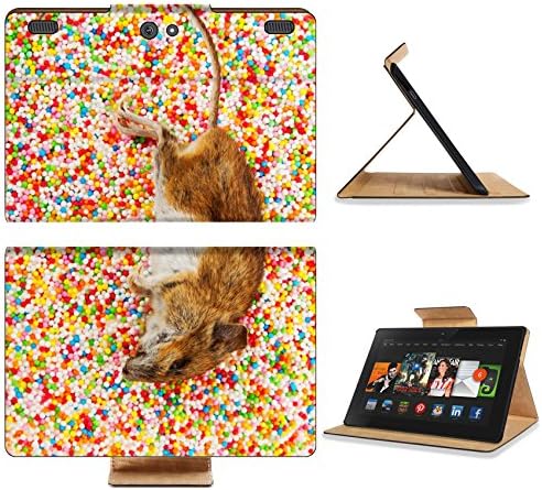 Amazon Kindle Fire HDX 8.9 Flip Case 2013 Dead mouse laying on top of candy decorations IMAGE 19248357 by MSD Customized Premium Deluxe Pu Leather generation Accessories HD Wifi Luxury Protector