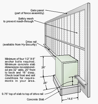 Hy-Security 222CEST Slide Gate Operator - 1HP 120VAC, 1-Phase, Green powder paint