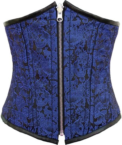 Corset CDR-059: Full Steel Boned Reversible Waist Cincher in Satin & Brocade