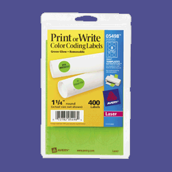 Removable Round Labels Neon Red(1.25")(2-pk.) by Avery