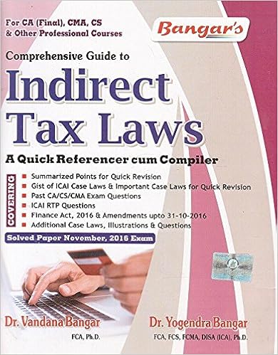 Yogendra Bangar Indirect Tax Book for CA Final -May 2017 Exam