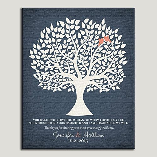16x20 Mounted Canvas Personalized Gift For Mother of Bride You Raised With Love This Woan Thank You Gift For Parents of Bride Gift Family Wedding Poem Tree Gift For Mom and Dad Custom Art Print