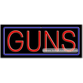 Guns Neon Sign (13″H x 32″L x 3″D)
