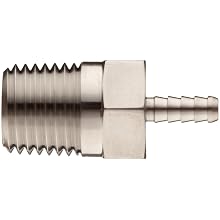 Parker 2-4 316 Stainless Steel Barb Connector To Male Pipe 1/8" Hose Barb 1/4" Male NPT