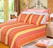 [Summer Paradise] 100% Cotton 2PC Vermicelli-Quilted Striped Patchwork Quilt Set (Twin Size)