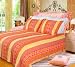 [Summer Paradise] 100% Cotton 2PC Vermicelli-Quilted Striped Patchwork Quilt Set (Twin Size)