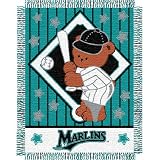 Miami Marlins MLB Triple Woven Jacquard Throw (Baby Series) (36X46")"