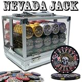 600 Ct Nevada Jack 10 Gram Ceramic Poker Chip Set w/ Acrylic Case & Chip Trays - Free WPT Book