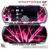 Lightning Pink WraptorSkinz Skin and Screen Protector Kit fits Sony PSP 3000