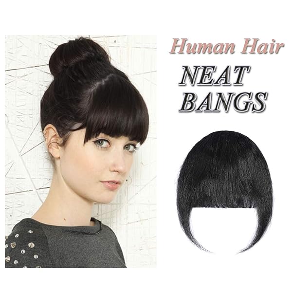 Clip In Human Hair Fringe With Temple Front Neat Bangs Hair