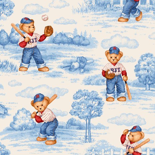 Picture of Cozy SheetWorld Fitted Pack N Play (Graco Square Playard) Sheet - All Star Toile - Made In USA PP3636-W668 (Playard Bedding)