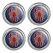 Atlantic Lobster on Blue Waves Metal Craft Sewing Novelty Buttons - Set of 4