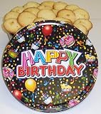 Gourmet Food : Scott's Cakes 2 1/2 lb. Coconut Macaroon Cookies in a Large Happy Birthday Tin