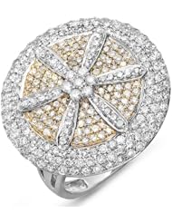 2.15 Carat (ctw) 14k White & Yellow Gold Round Diamond Ladies Cocktail Ring