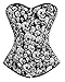 Kranchungel Women's Gothic Skull Crossbone Corset Punk Burlesque Bustier Top