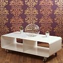 DESIGN LOUNGE TV FERNSEH TISCH WAGEN mobiles Rollregal Couchtisch Regal weiss