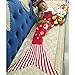 NOPTEG Kids Mermaid Tail Blanket Knitted Living Room Sofa Sleeping Bag Birthday Gift 59inch x31.5 inch (Red)