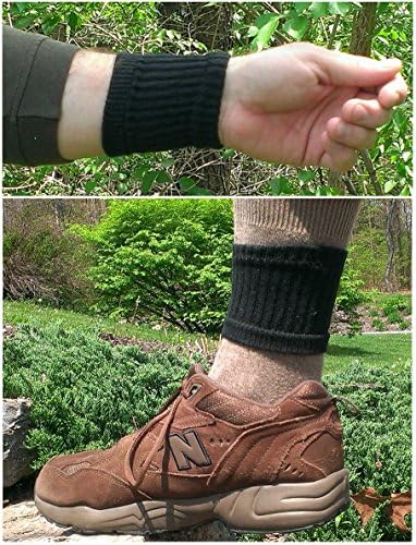 TickGuard 1 Pair for use as Leg gaiters or Sleeve Cuffs (4 Inch - Black)