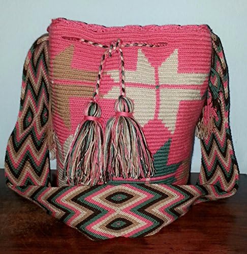 Mochila Wayuu Bag 100% Handmade by Realwayuu. Large Size Boho Bag, Summer Bag, Shoulder Bag. FREE SHIPPING WITHIN THE US.