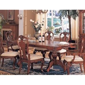 Dining Table - Queen Anne Style Dark Maple Finish