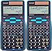 Sharp EL-W535TGBBL 16-Digit Scientific Calculator with WriteView, 4 Line Display, Battery and Solar Hybrid Powered LCD Display, Black & Blue (Pack 2)