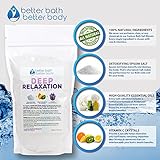 Deep Relaxation Bath Soak Epsom Salt With Lavender Essential Oils & Vitamin C - 100% All Natural No Perfumes & Dyes - Relieve Tension & Stress Naturally - 1 Lb Package