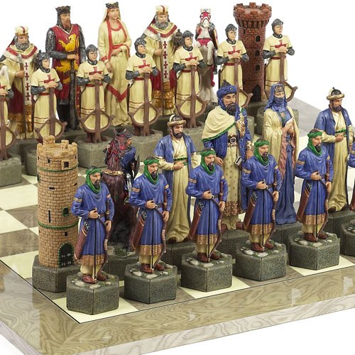 Crusade Chessmen & Greenwich Street Board From Spain Extra Large, King: 6 7/8