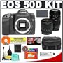 Canon EOS 50D Digital SLR Camera Body + Tamron 28-80mm & 70-300mm Lens + 16GB Card + Battery + Case + Accessory Kit