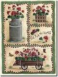 Geranium Sampler by Donna Jensen - Flower Floral Art Ceramic Tile Mural 24