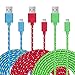 Micro USB Cable Android Charger, Pofesun (3-Pack 10FT) Micro USB Android Charger Cable Nylon Braided Cord Compatible with Samsung Galaxy S7 S6 J7 Note 5,Sony, Motorola, HTC, LG,Tablets-Blue,Green,Red
