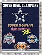 Dallas Cowboys Commemorative Woven Tapestry Blanket Throw - NFL Football Fan Shop Team Merchandise