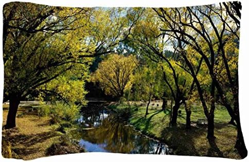 Queen Size Decorative PillowCase -Nature park rests river images trees autumn australia