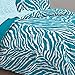 My Room Zebra Ultra Soft Microfiber Comforter Sheet Set, Aqua, Twin/Twin X-Large